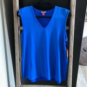 Vince Camuto cobalt blue sleeveless dress shirt